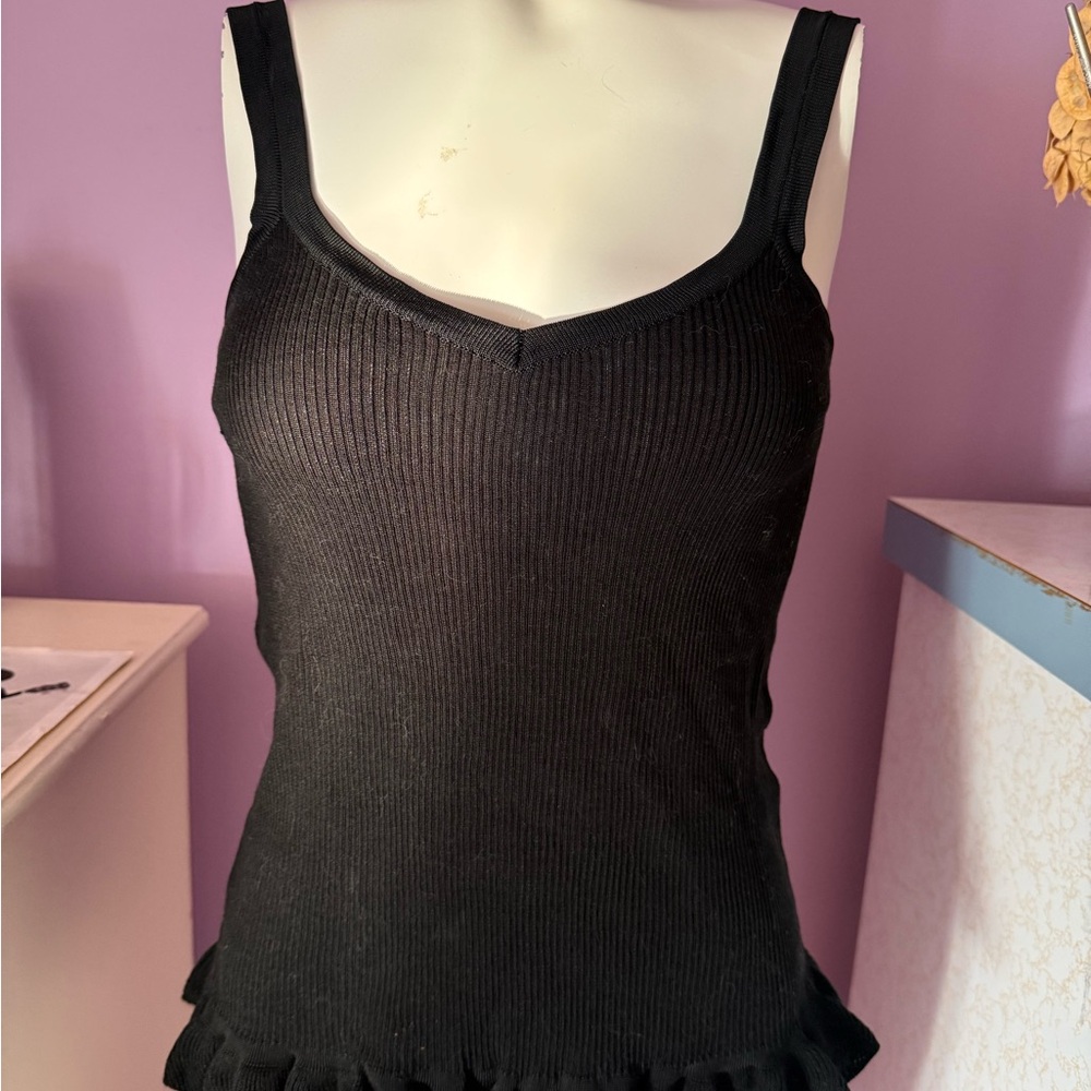 Fendi size 44 M Black Ribbed Women's Top